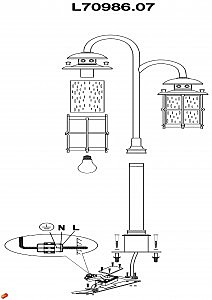 Столб фонарный уличный L'Arte Luce BATTISTA L70986.07