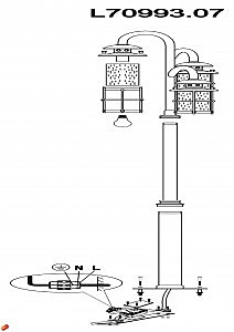 Столб фонарный уличный L'Arte Luce BATTISTA L70993.07