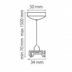 Подвес универсальный трековый 1,5 м для однофазных и трехфазных треков Lightstar Barra 504177