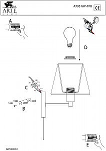 Бра Arte Lamp HALL A7951AP-1PB