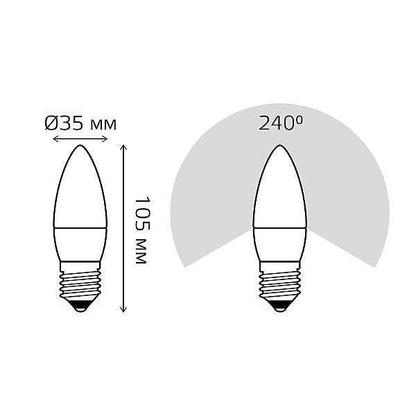 Светодиодная лампа Gauss Black Свеча 103102307