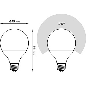 Светодиодная лампа Gauss Black G95/G125 105102316
