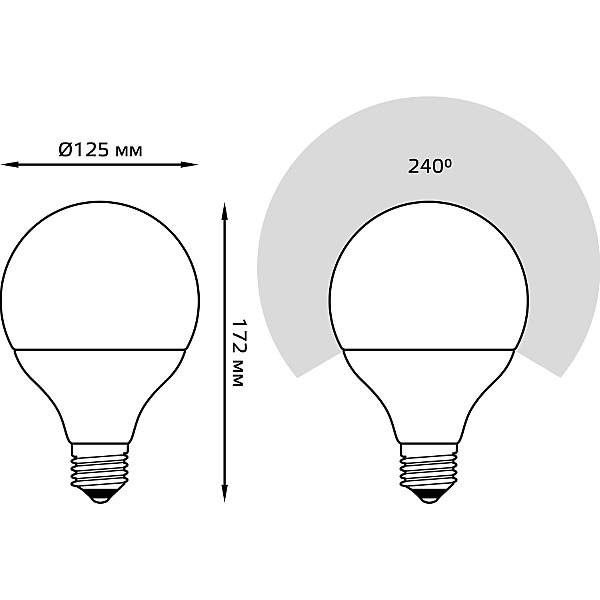 Светодиодная лампа Gauss Black G95/G125 105102322