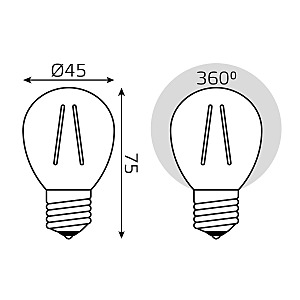 Светодиодная лампа Gauss Basic Filament Шар 1051215