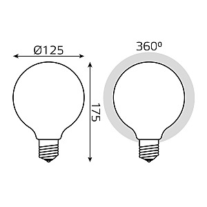Светодиодная лампа Gauss Filament G125 187202110