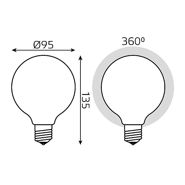 Светодиодная лампа Gauss Filament G95 189202210