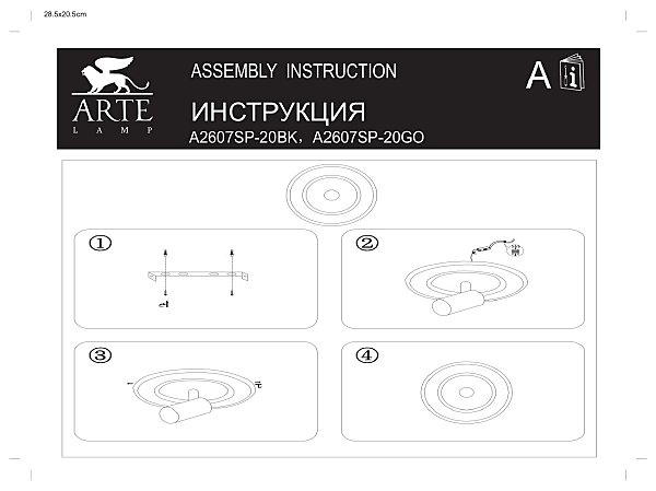 Светильник спот Arte Lamp Tommy A2607AP-20GO