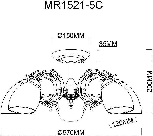 Потолочная люстра MyFar Biene MR1521-5C