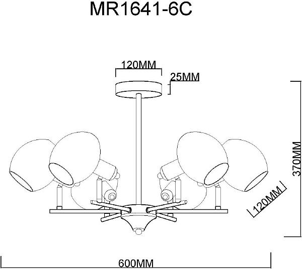 Потолочная люстра MyFar Diana MR1641-6C