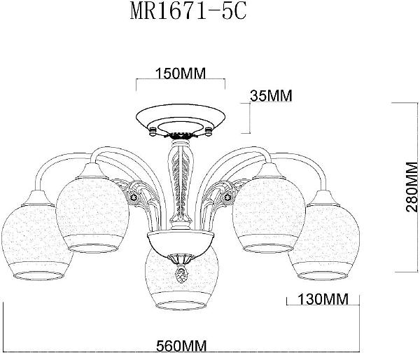 Потолочная люстра MyFar Nika MR1671-5C