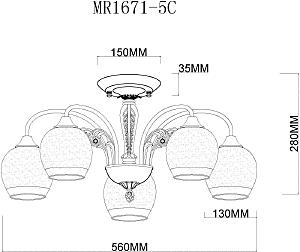 Потолочная люстра MyFar Nika MR1671-5C