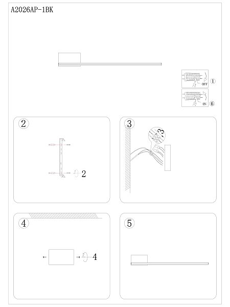 Настенный светильник Arte Lamp A2026AP-1BK