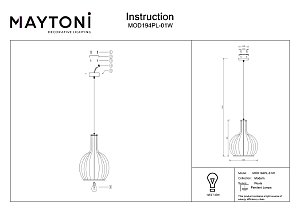 Светильник подвесной Maytoni Roots MOD194PL-01W