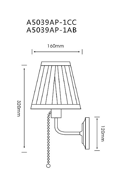 Настенное бра Arte Lamp Marriot A5039AP-1AB