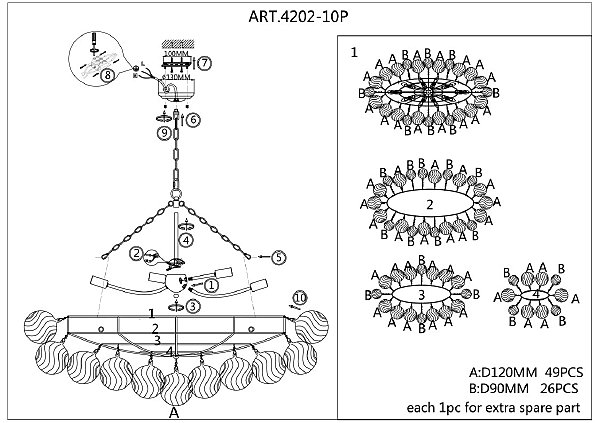 Подвесная люстра Favourite Multibulla 4202-10P