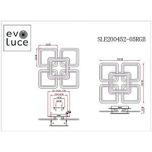 Потолочная люстра Evoluce Qutro SLE200452-05RGB