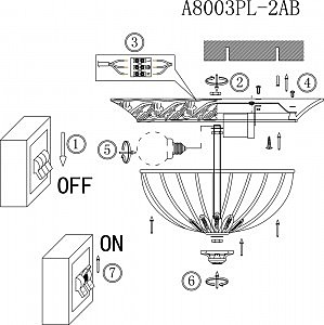 Светильник потолочный Arte Lamp PIATTI A8003PL-2AB