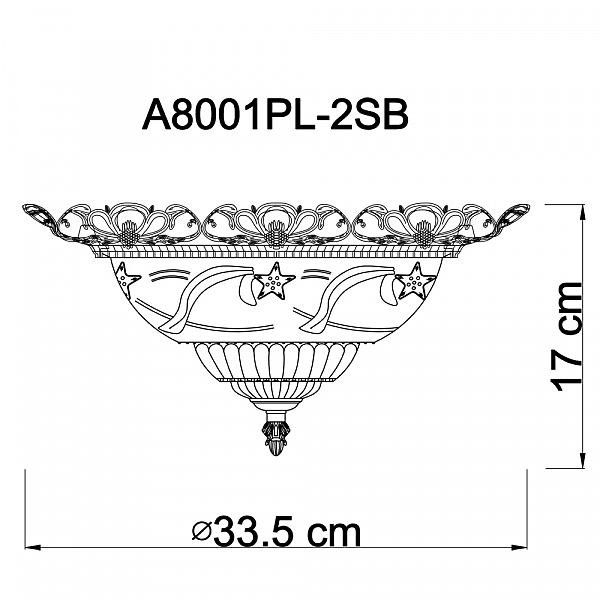 Светильник потолочный Arte Lamp PIATTI A8001PL-2SB