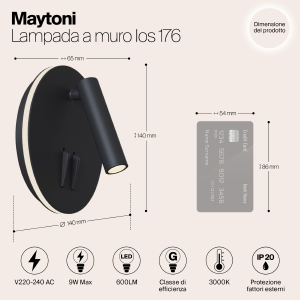 Светильник спот Maytoni ios 176 C176-WL-01-6W-B