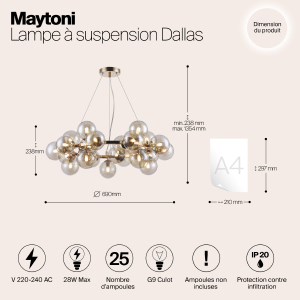 Подвесная люстра Maytoni Dallas MOD548PL-25G