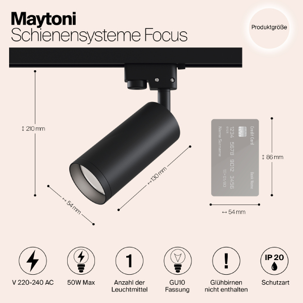 Трековый светильник Maytoni Focus Unity TR004-1-GU10-B