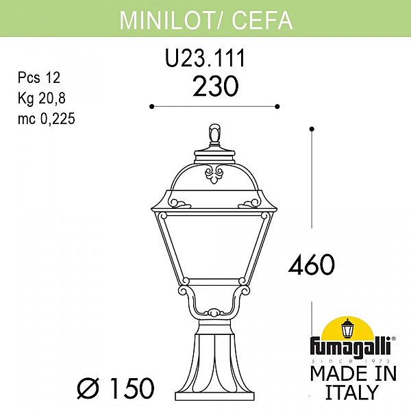 Уличный наземный светильник Fumagalli Cefa U23.111.000.WYF1R