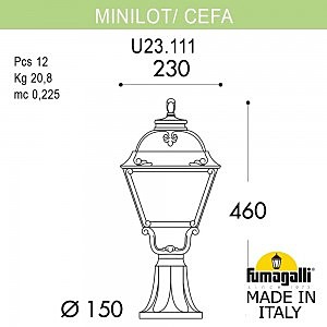 Уличный наземный светильник Fumagalli Cefa U23.111.000.WYF1R