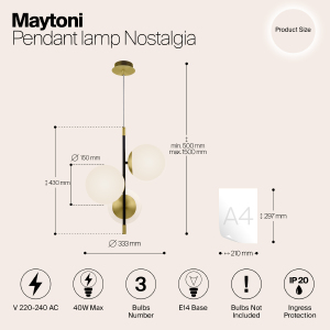 Подвесная люстра Maytoni Nostalgia MOD048PL-03G