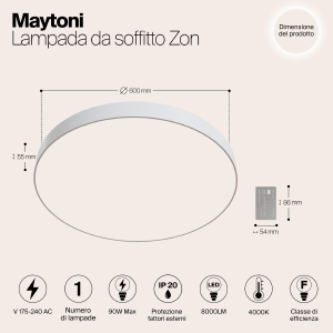 Потолочный LED светильник Maytoni Zon C032CL-L96W4K