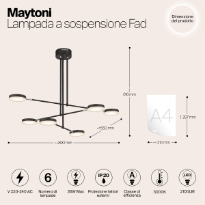 Потолочная светодиодная люстра Fad Maytoni MOD070PL-L38B3K