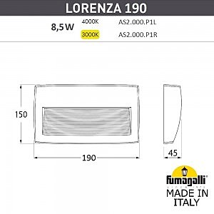 Подсветка для ступеней Fumagalli Lorenza AS2.000.000.AXK1L
