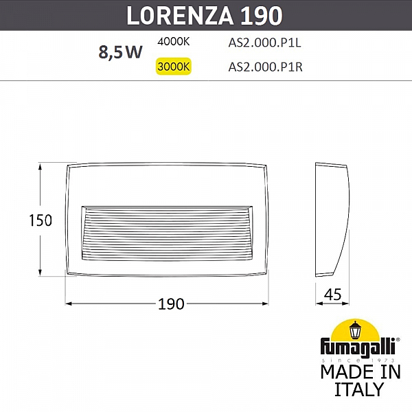 Подсветка для ступеней Fumagalli Lorenza AS2.000.000.LXK1L