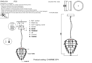 Светильник подвесной Crystal Lux Charme CHARME SP4 CHROME/TRANSPARENT