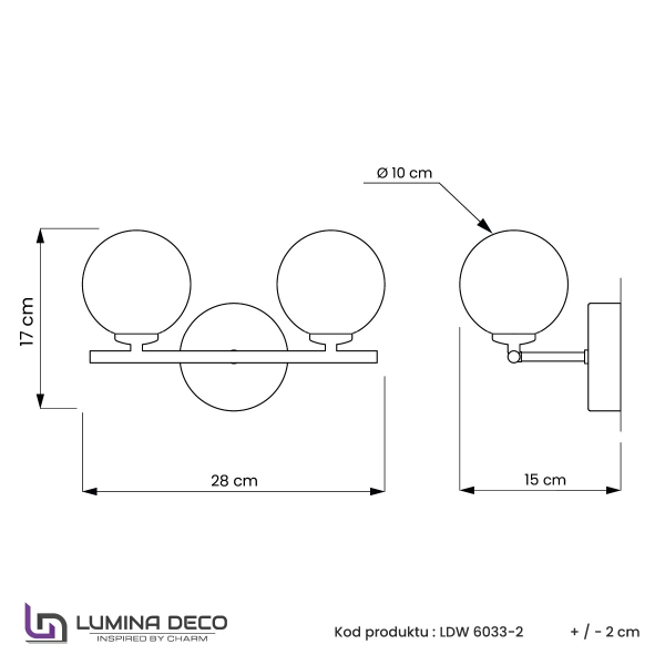 Настенное бра Lumina Deco Marsiada LDW 6033-2 GD