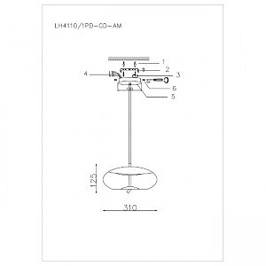 Светильник подвесной Lumien Hall Avila LH4110/1PD-CR-BL