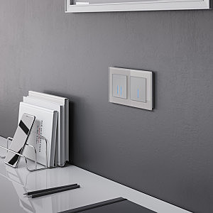 Умный выключатель Wi-Fi Werkel W4520106/ Сенсорный выключатель двухклавишный с подсветкой (серебряный)