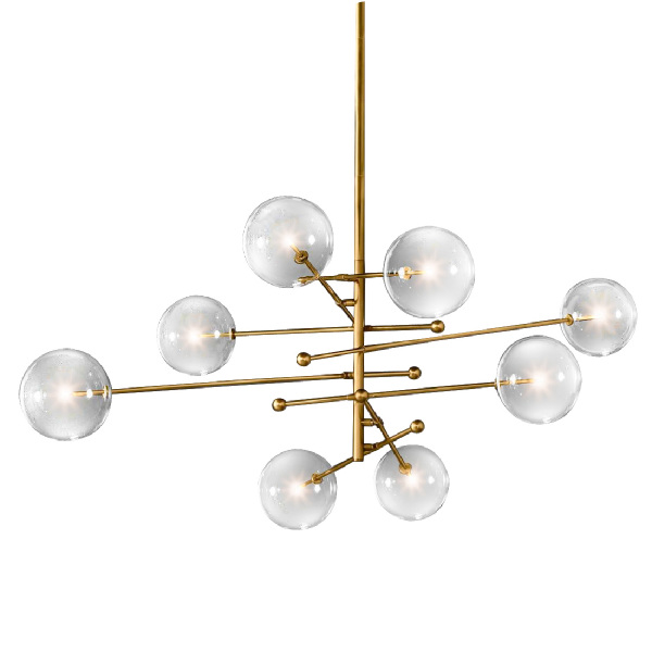 Люстра на штанге Delight Collection Globe Mobile KG0835P-8 brass