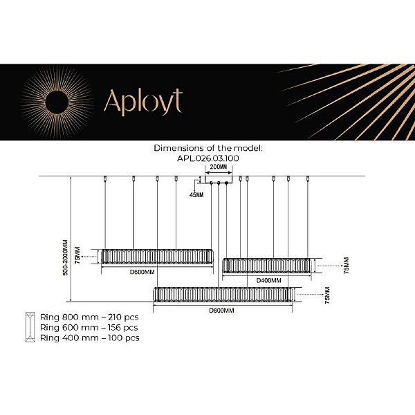 Подвесная люстра Aployt Nicoletta APL.026.03.100