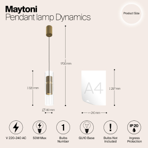 Светильник подвесной Maytoni Dynamics MOD326PL-01MG