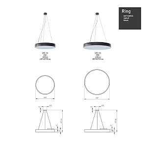 Светильник подвесной ЭРА Ring SPO-132-W-40K-088