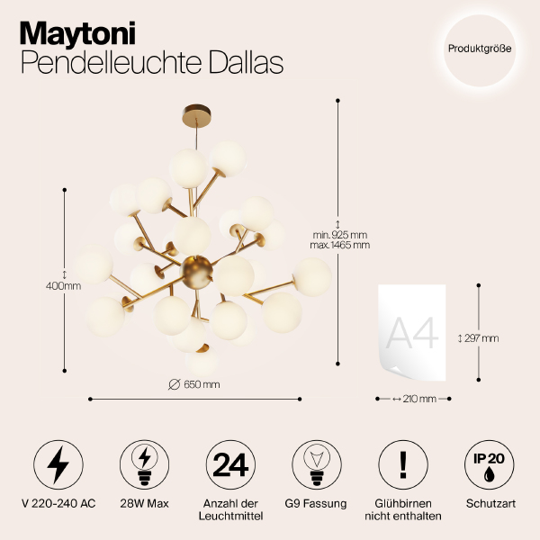 Подвесная люстра Maytoni Dallas MOD545PL-24BS