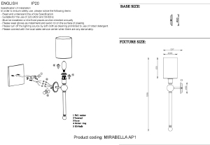 Настенное бра Crystal Lux Mirabella MIRABELLA AP1 GOLD/WHITE