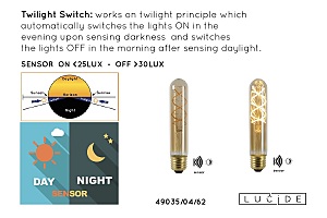 Ретро лампа Lucide Led Twilight Sensor 49035/04/62
