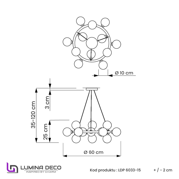 Подвесная люстра Lumina Deco Marsiada LDP 6033-15 CHR