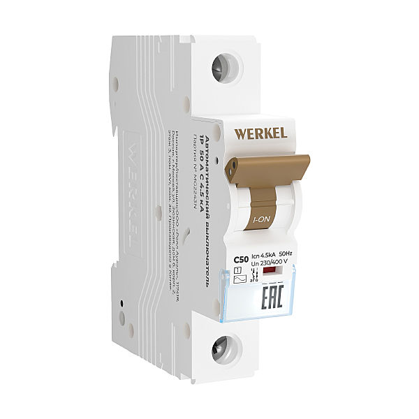 Автоматический выключатель Werkel W901P504 / Автоматический выключатель 1P 50 A C 4,5 кА
