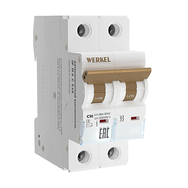 Автоматический выключатель Werkel W902P106 / Автоматический выключатель 2P 10 A C 6 кА