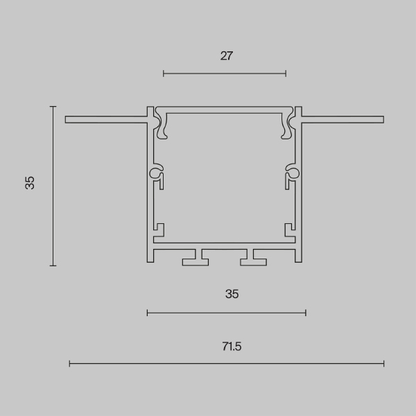 Алюминиевый профиль скрытого монтажа 71x35 Maytoni Алюминиевый профиль ALM-7135-S-2M
