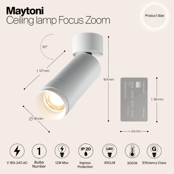 Светильник спот Maytoni Focus Zoom C055CL-L12W3K-Z-W