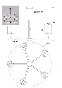 Потолочная люстра MyFar Alen MR1913-5P