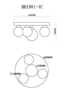 Потолочная люстра MyFar Cross MR1981-4C